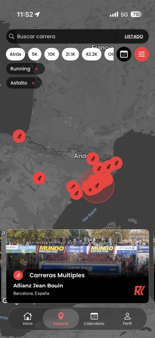 REKO — mapa interactivo de carreras