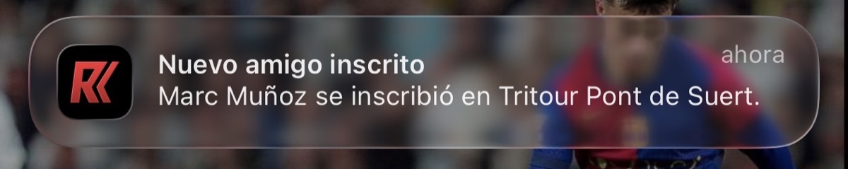 Notificación: nuevo amigo inscrito